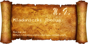 Mladoniczki Ibolya névjegykártya